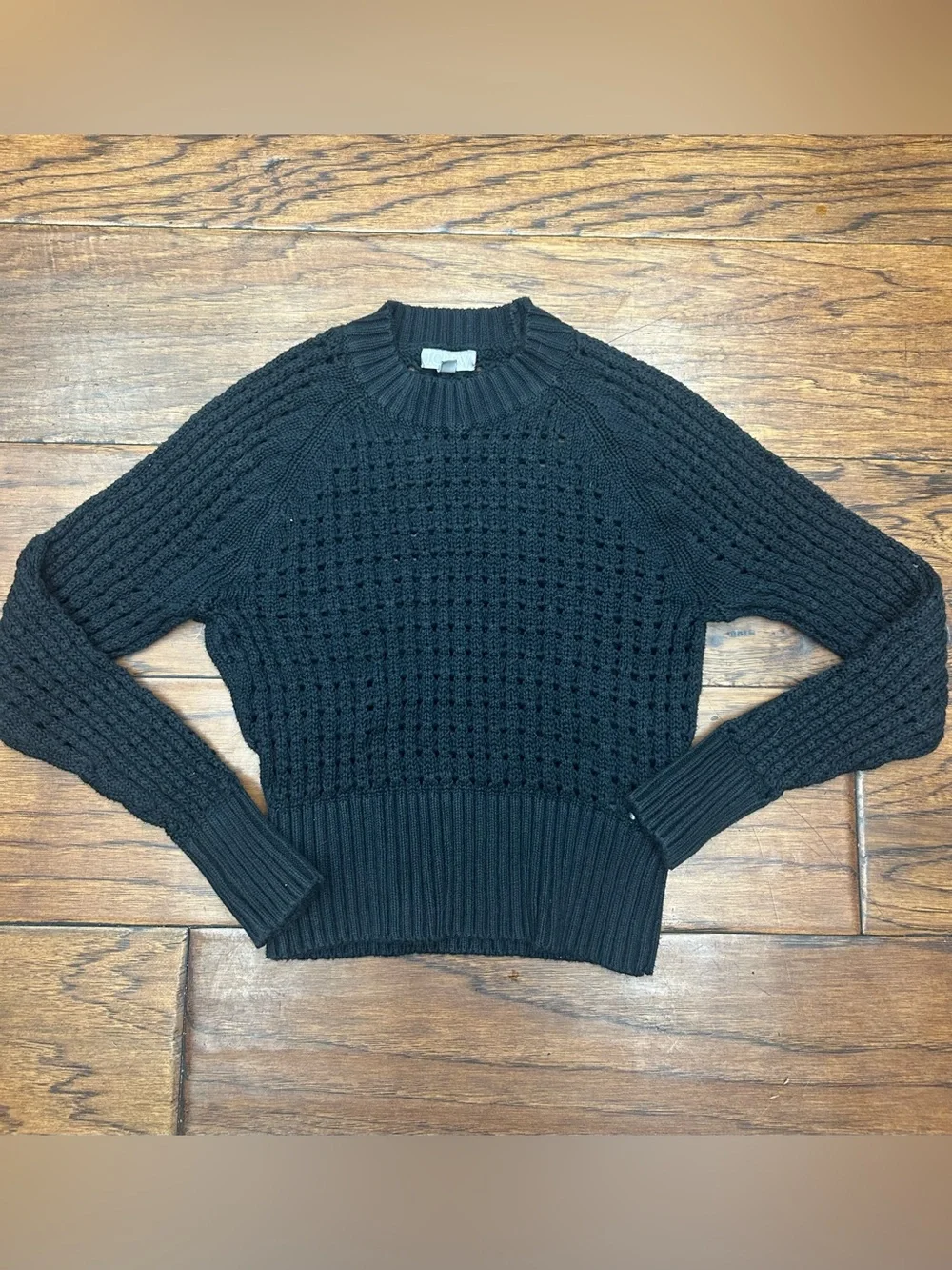 J.Crew Pointelle Crewneck Open Knit sweater fisherman quiet luxury minimalist